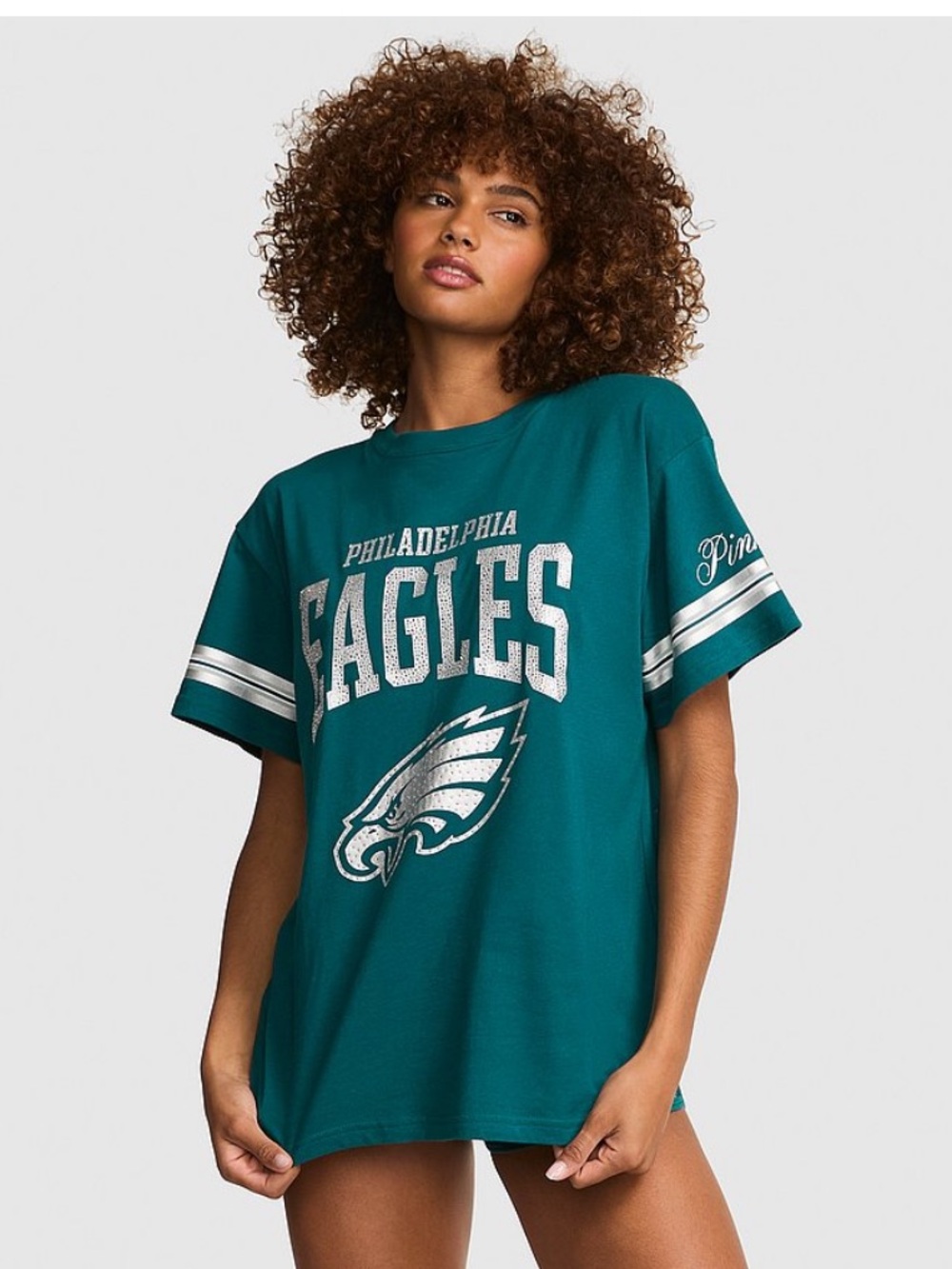 NWT Philadelphia Eagles Stylish & Comfy Campus Cotton Bling Tee! 🏈🎉